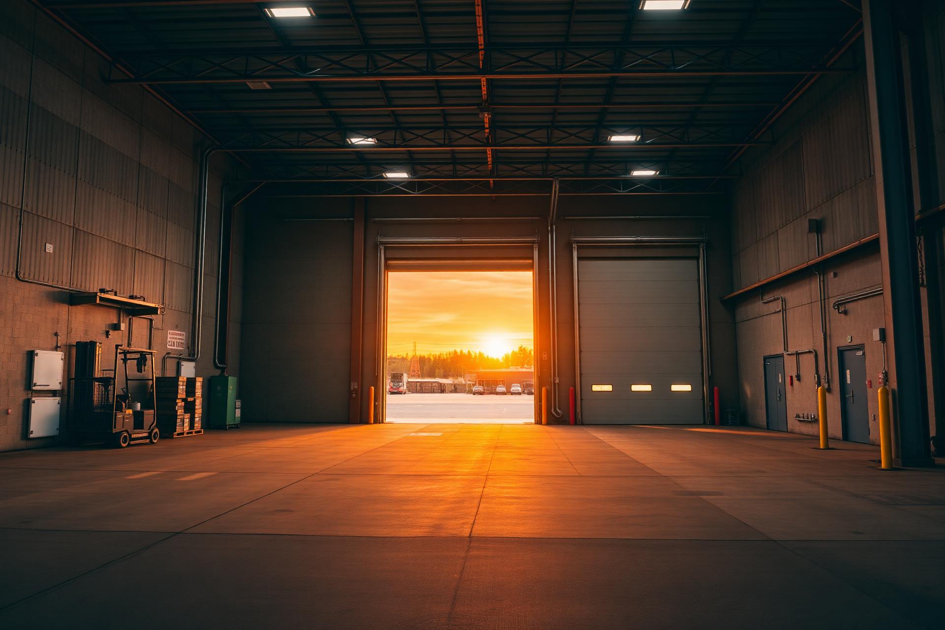 American industrial warehouse with loading dock